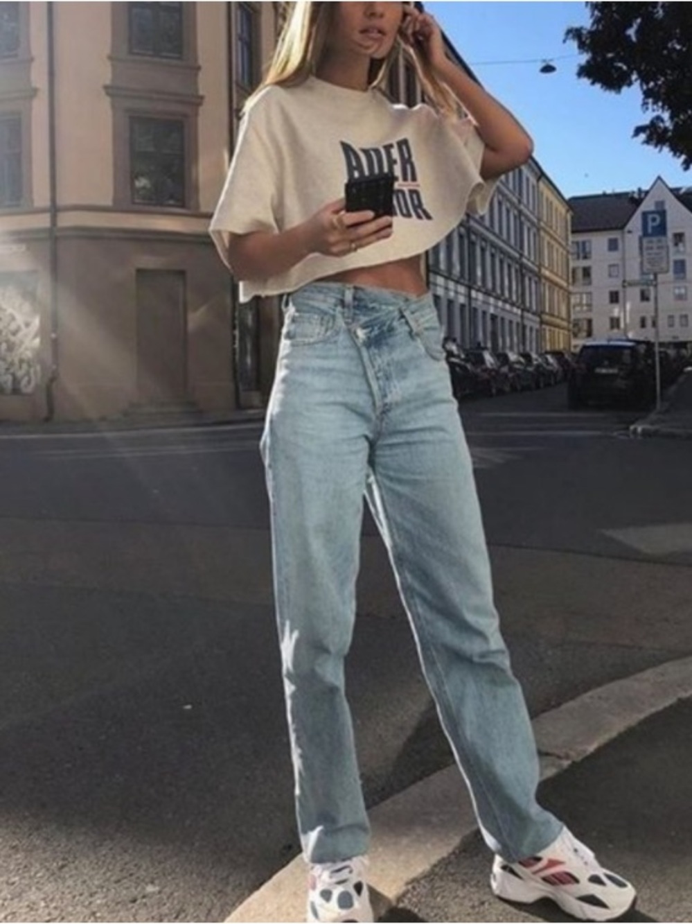 AGOLDE CRISS CROSS STRAIGHT LEG JEANS
